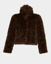 Generation Love Lexy Leopard Faux Fur Jacket In Brown