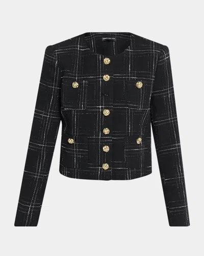 Generation Love Lilith Windowpane Tweed Jacket In Black