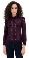 Generation Love Lina Lace Shirt Eggplant In Purple