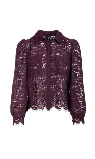 Generation Love Lina Lace Shirt In Purple