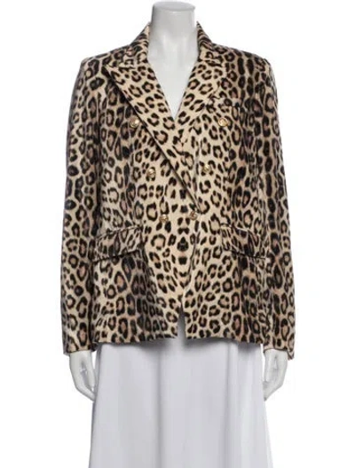 Pre-owned Generation Love Linen Animal Print Blazer In Neutrals