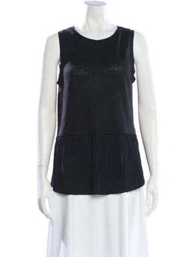 Pre-owned Generation Love Linen Crew Neck Top In Black