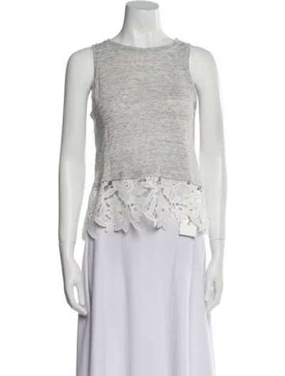 Pre-owned Generation Love Linen Crew Neck Top In Gray