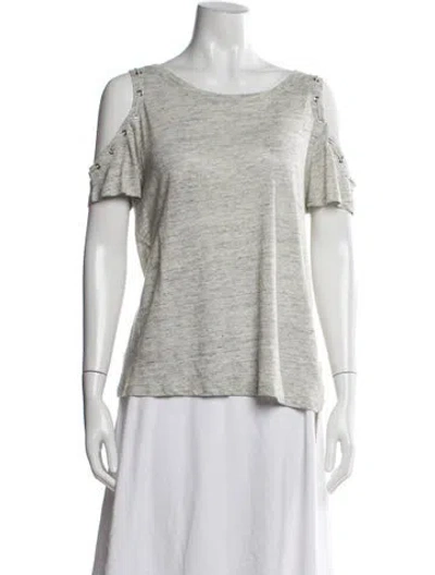 Pre-owned Generation Love Linen Crew Neck Top In Gray