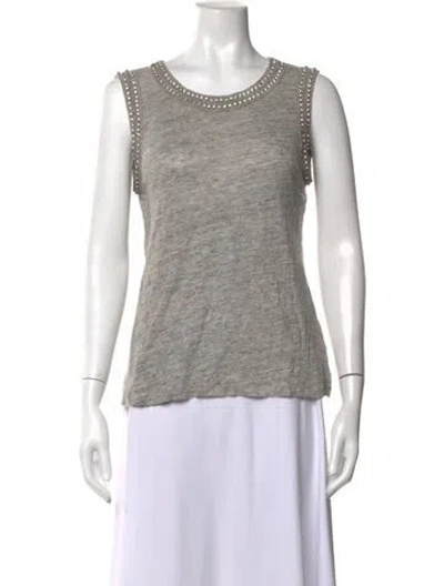 Pre-owned Generation Love Linen Crew Neck Top In Grey