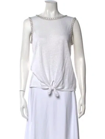 Pre-owned Generation Love Linen Crew Neck Top W/ Tags In White