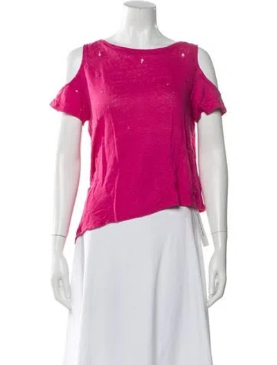 Pre-owned Generation Love Linen Crew Neck T-shirt In Pink
