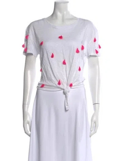 Pre-owned Generation Love Linen Graphic Print T-shirt In White