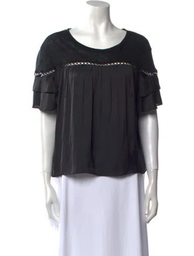 Pre-owned Generation Love Linen Scoop Neck Blouse In Multi