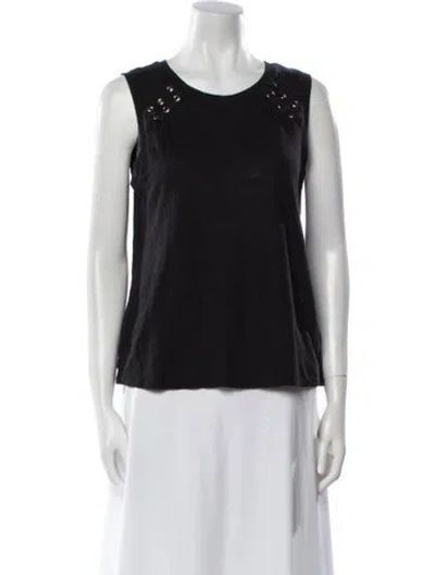 Pre-owned Generation Love Linen Scoop Neck Top In Black
