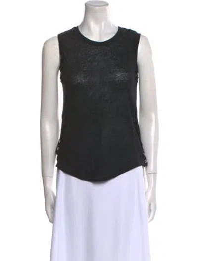 Pre-owned Generation Love Linen Scoop Neck Top In Black