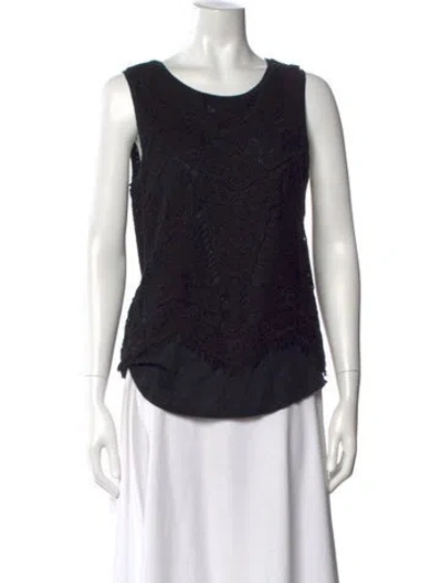 Pre-owned Generation Love Linen Scoop Neck Top In Black