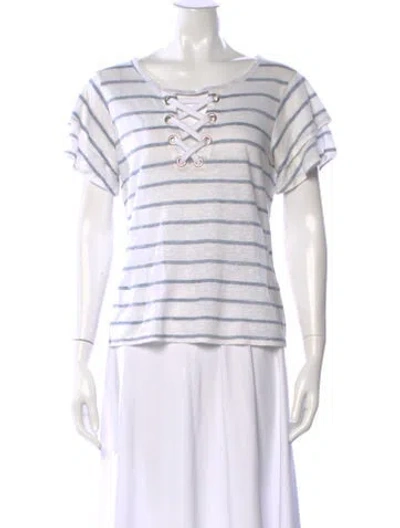 Pre-owned Generation Love Linen Striped T-shirt In White