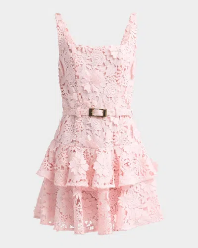 Generation Love Lisette 3d Guipure Lace Minidress In Pink