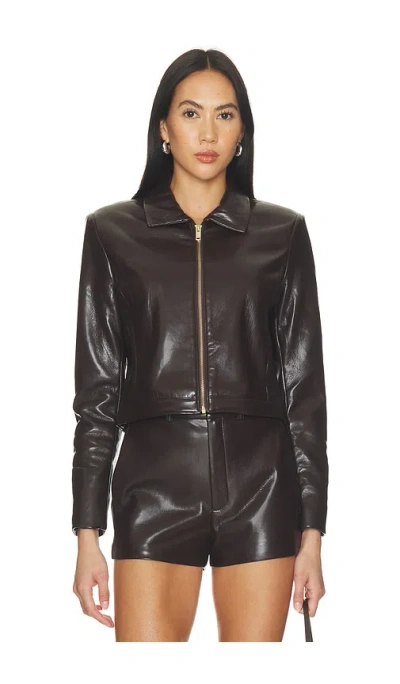 Generation Love Lola Faux Leather Jacket In Brown