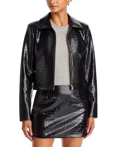 Generation Love Lola Faux Leather Zip Front Jacket In Black