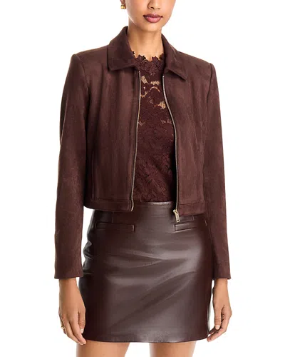 Generation Love Lola Faux Suede Zippered Jacket In Brown