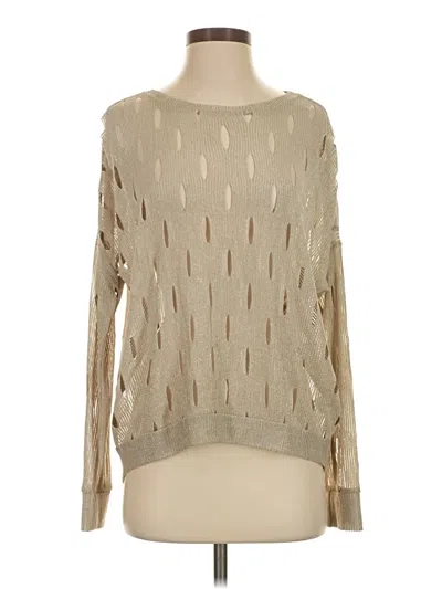 Pre-owned Generation Love Long Sleeve Blouse In Tan