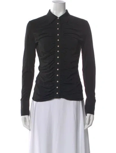 Pre-owned Generation Love Long Sleeve Button-up Top In Black