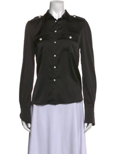 Pre-owned Generation Love Long Sleeve Button-up Top In Green