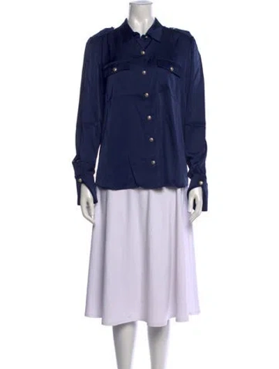 Pre-owned Generation Love Long Sleeve Button-up Top W/ Tags In Blue