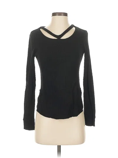 Pre-owned Generation Love Long Sleeve Top Black Keyhole Neckline Tops
