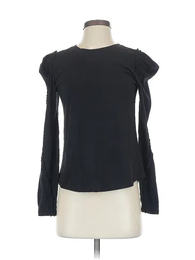 Pre-owned Generation Love Long Sleeve Top Black Ruffles Neckline Tops