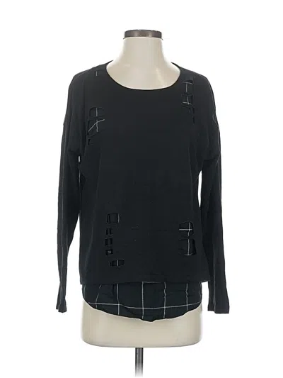 Pre-owned Generation Love Long Sleeve Top Black Square Neckline Tops