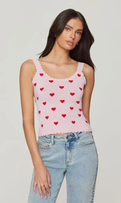 Generation Love Lottie Hearts Intarsia Strap Tank In Pink