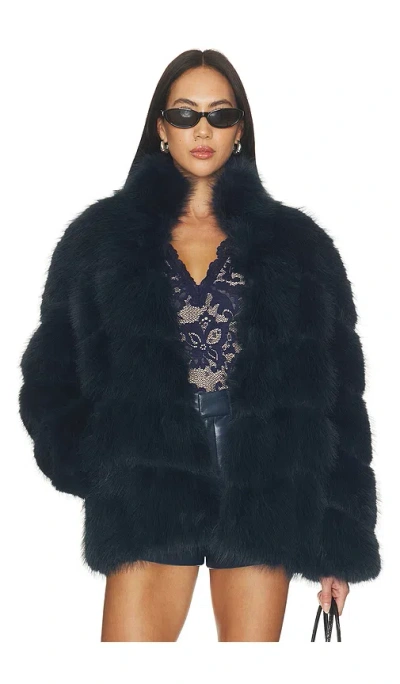 Generation Love Louisa Faux Fur Jacket In Blue