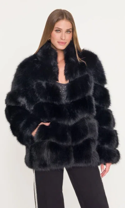 Generation Love Louisa Faux Fur Jacket In Black