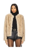 Generation Love Lucas Faux Fur Jacket In 브라운 & 블랙