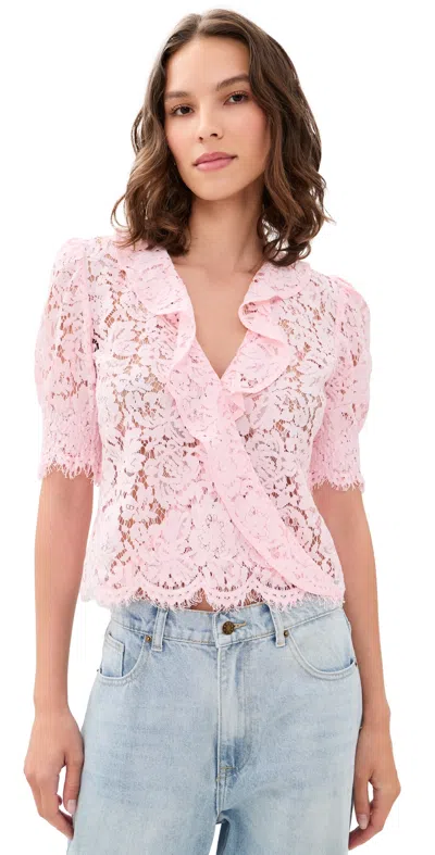 Generation Love Lulu Lace Cascade Blouse Bellini In Pink
