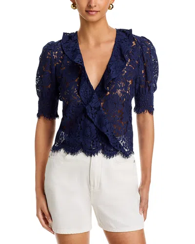 Generation Love Lulu Lace Cascade Blouse In Blue