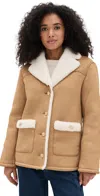 Generation Love Luvia Faux Shearling Jacket Cork/white In Brown