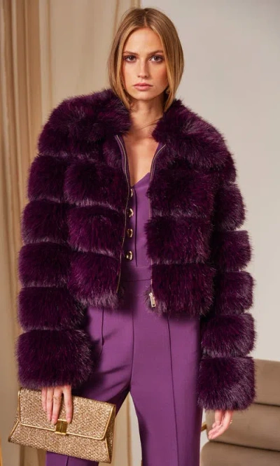 Generation Love Madison Faux Fur Jacket In Purple