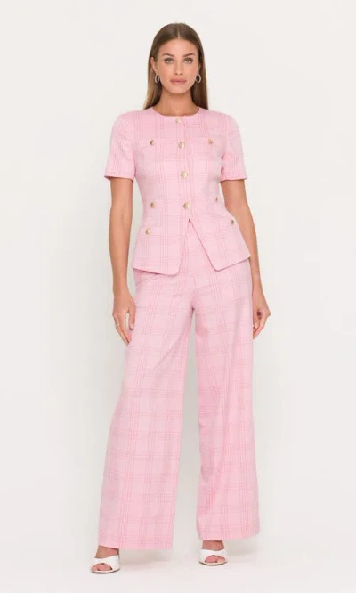 Generation Love Magda Windowpane Suiting Pants In Pink