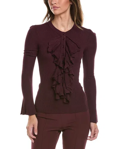 Generation Love Maisie Ruffle Sweater In Burgundy