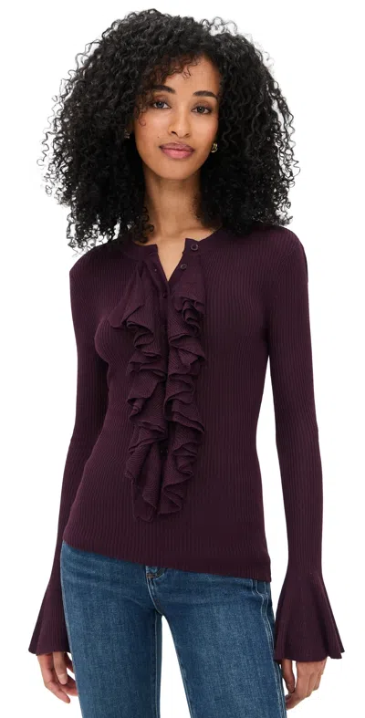 Generation Love Maisie Ruffle Sweater Malbec In Multi
