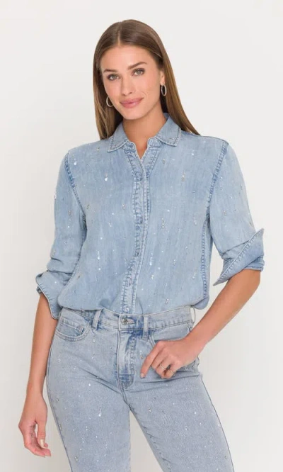 Generation Love Marcello Embellished Denim Shirt In Blue