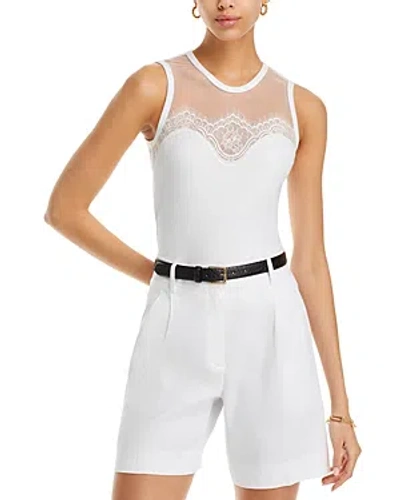 Generation Love Marilyn Lace Trim Illusion Top In White