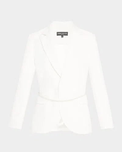Generation Love Martina Belted Crepe Blazer In White