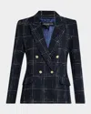 Generation Love Maverick Windowpane Tweed Blazer In Navywhite