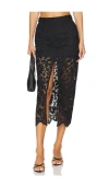 Generation Love Women's Medina Guipure Lace Midi-skirt In Black