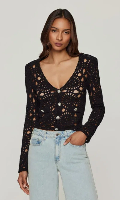 Generation Love Melody Crochet Cardigan In Black