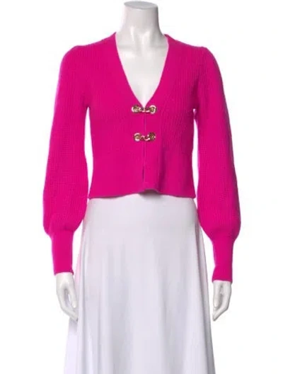 Pre-owned Generation Love Merino Wool V-neck Sweater In Pink