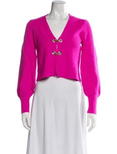 Pre-owned Generation Love Merino Wool V-neck Sweater In Pink