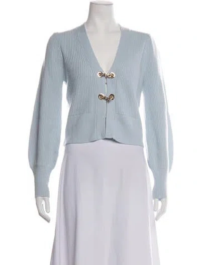 Pre-owned Generation Love Merino Wool V-neck Sweater W/ Tags In Blue