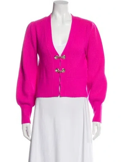 Pre-owned Generation Love Merino Wool V-neck Sweater W/ Tags In Pink