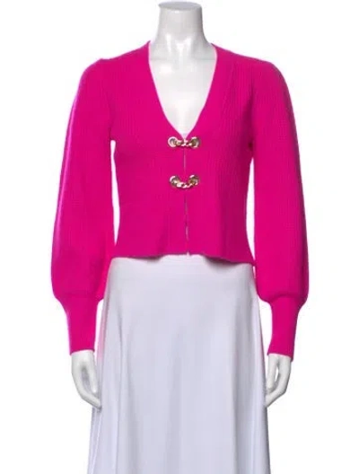 Pre-owned Generation Love Merino Wool V-neck Sweater W/ Tags In Pink